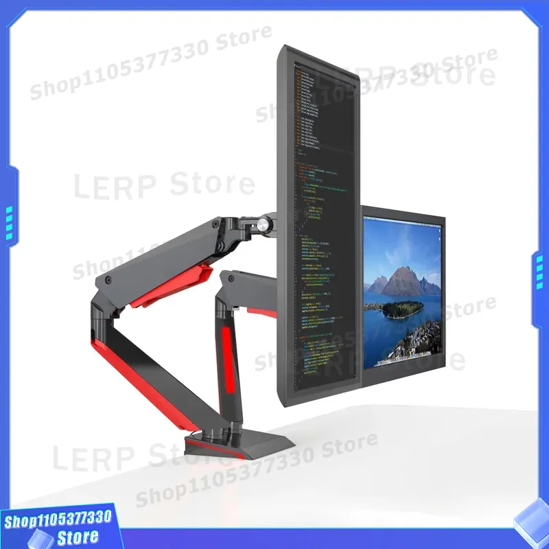 Dual Monitor Desk Setup - Aluminiowe podwójne uchwyty na monitory 15
