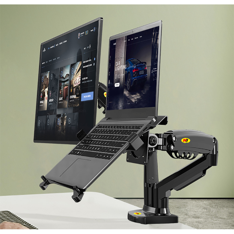 Dual Monitor Desk Setup - Podwójne ramię ze sprężyną gazową NB