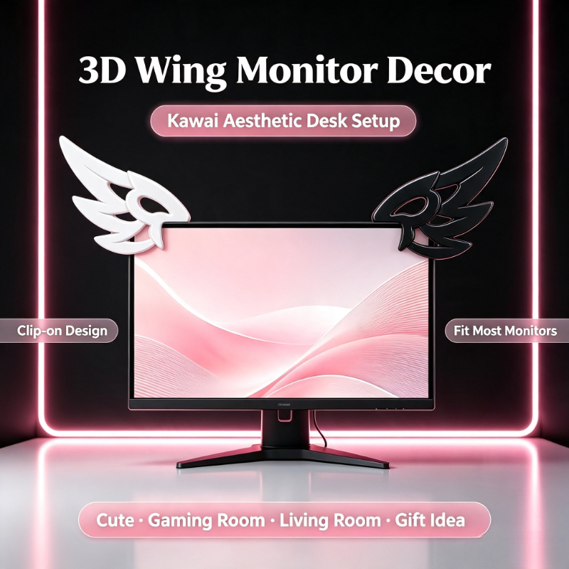 Desk Setup Aesthetic - Urocze 3D ozdoby w kształcie skrzydeł