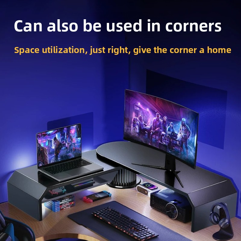 Desk Setup Monitor And Laptop - Podstawka pod dwa monitory do gier,