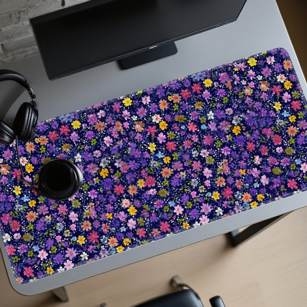 Desk Setup Aesthetic - Podkładka na biurko z kwiatowym wzorem,
