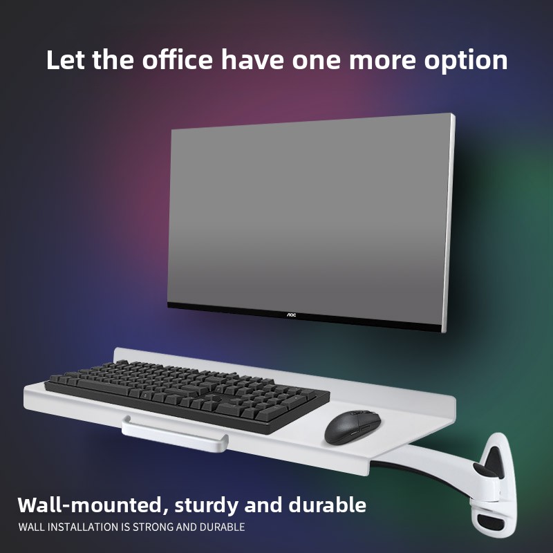Ergonomic Desk Setup Keyboard - Przemysłowa, montowana na ścianie półka na