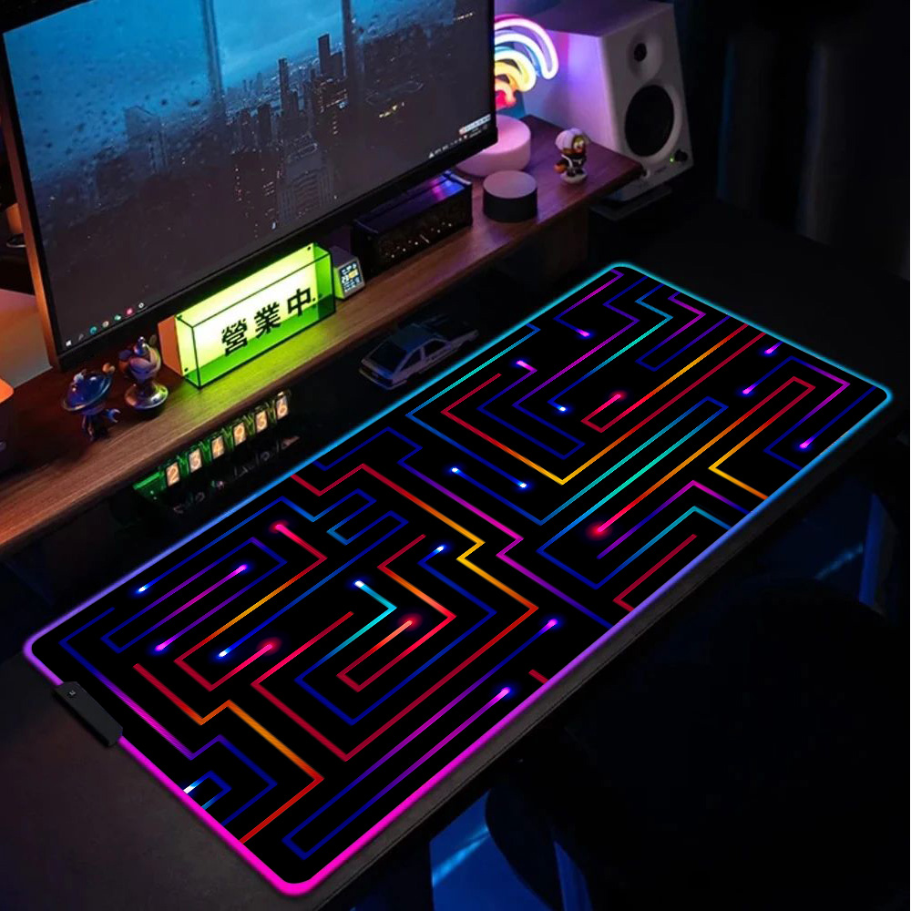 Desk Setup Rgb - Podkładka pod mysz XXL 900x400 Neon