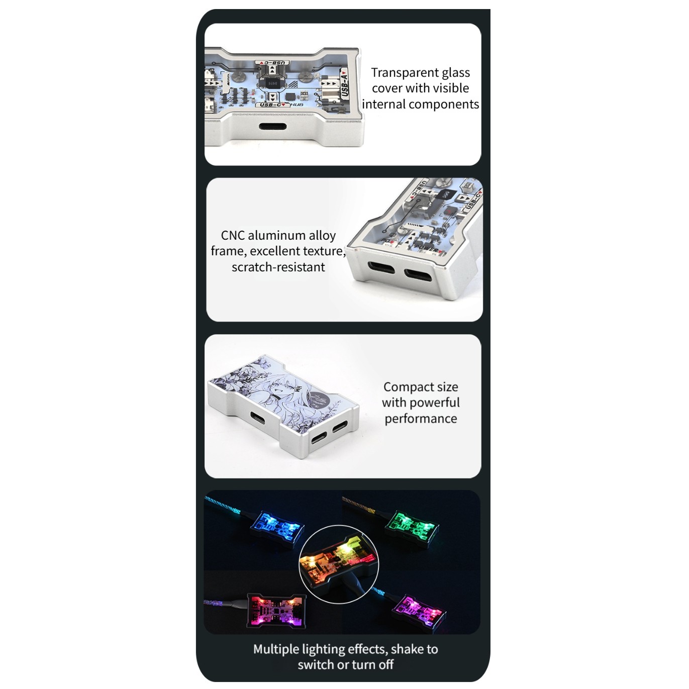 Hub USB RGB 2 wejścia 3 wyjści – Desk Setup Rgb recenzja i cena