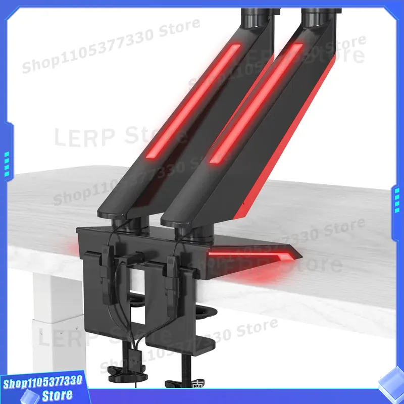 Aluminiowe podwójne uchwyty na – Dual Monitor Desk Setup recenzja i cena