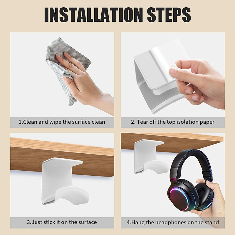 Uniwersalny samoprzylepny plas – Headphone Hook Under recenzja i cena