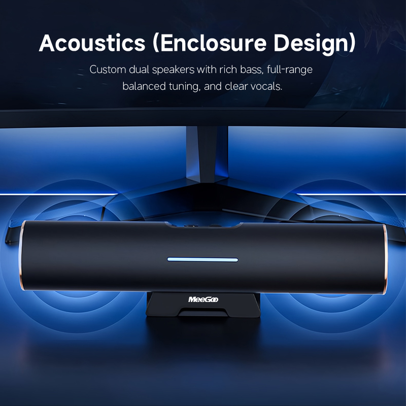 Głośnik Bluetooth MeeGoo z kli – Dual Monitor Desk Setup recenzja i cena