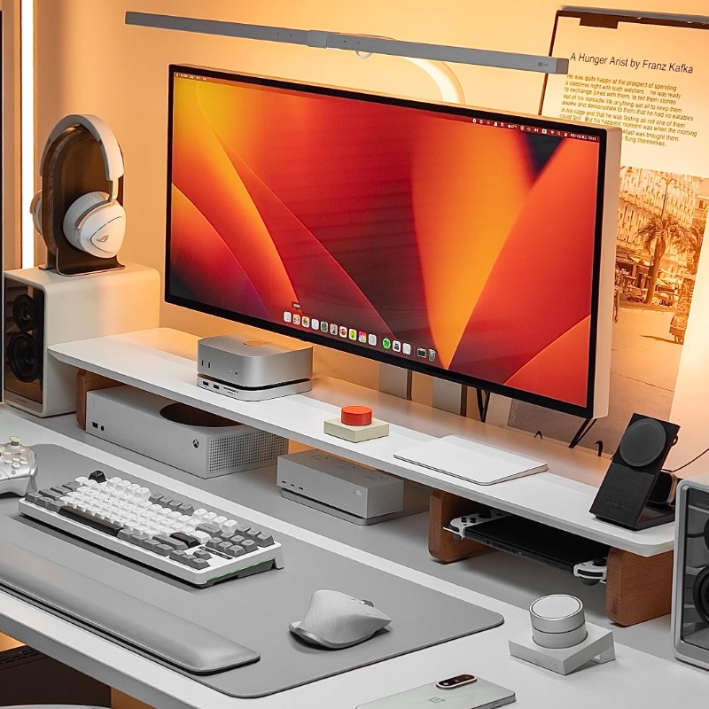 Nowoczesny podnośnik monitora  – Desk Setup Monitor And Laptop recenzja i cena