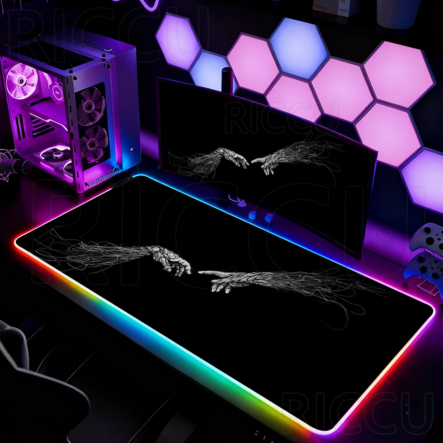 Podkładka pod mysz RGB XXL HD  – Desk Setup Laptop And Pc recenzja i cena