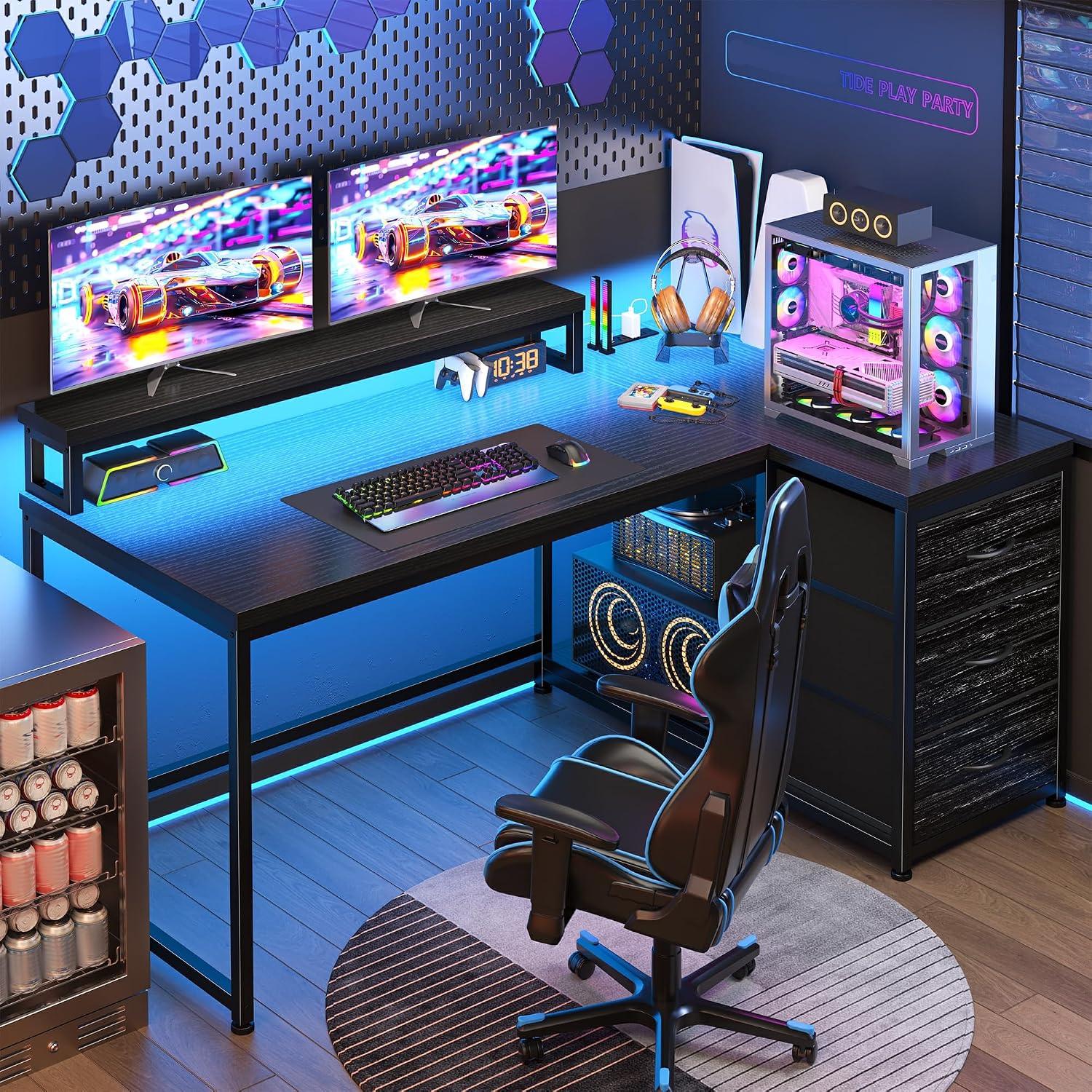 Biurko gamingowe z 3 szufladam – Desk Setup Rgb recenzja i cena