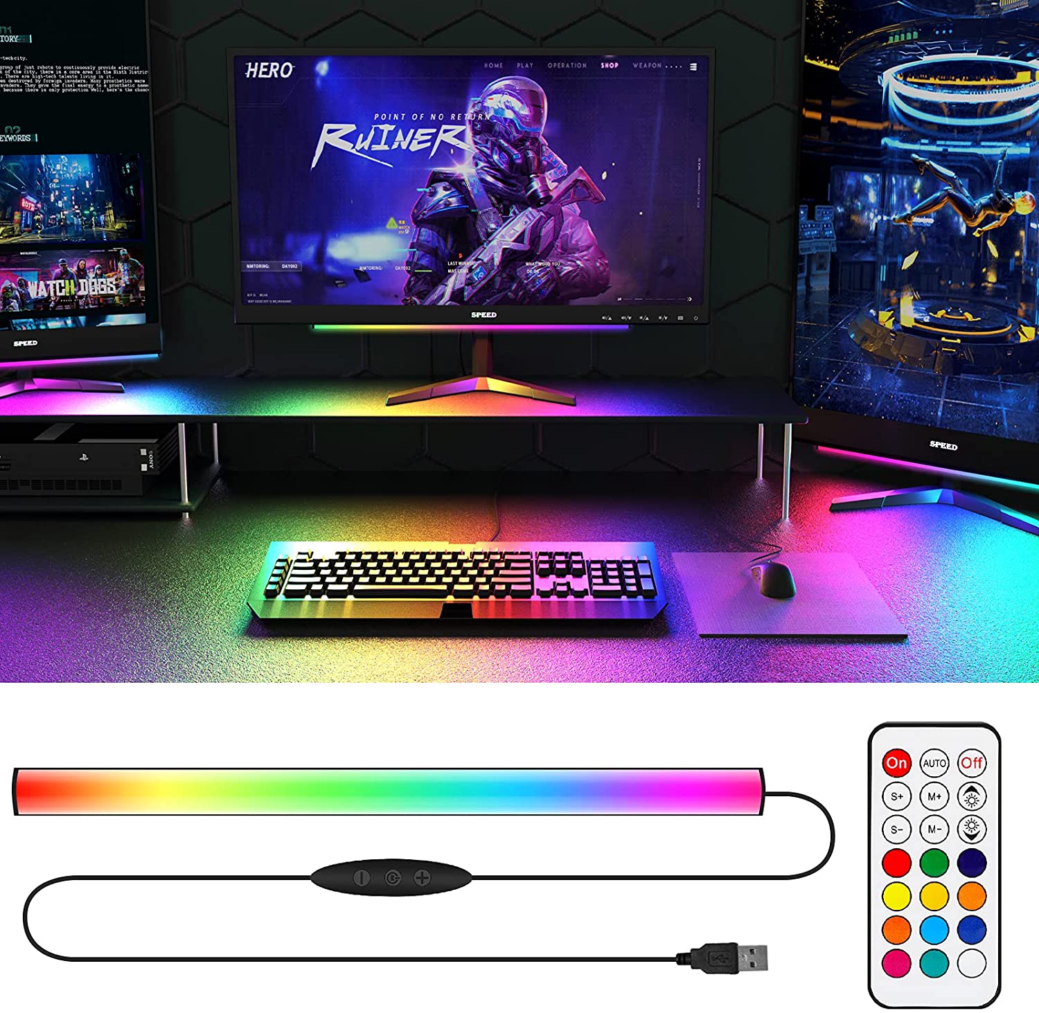Pod monitorem Listwa świetlna  – Desk Setup Rgb recenzja i cena
